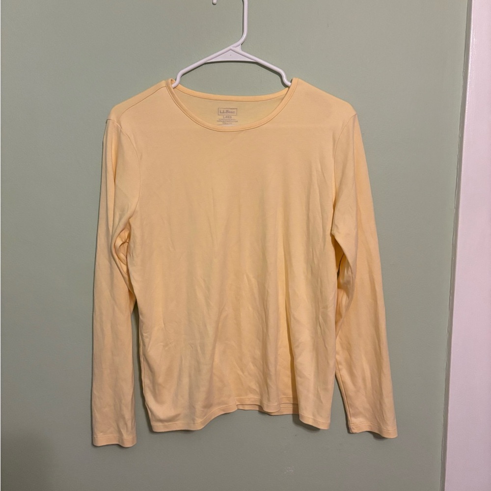 L.L. Bean Soft Yellow Crew Neck Tee